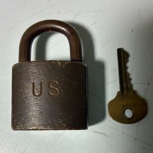 Antique Military U S Army Brass Lock